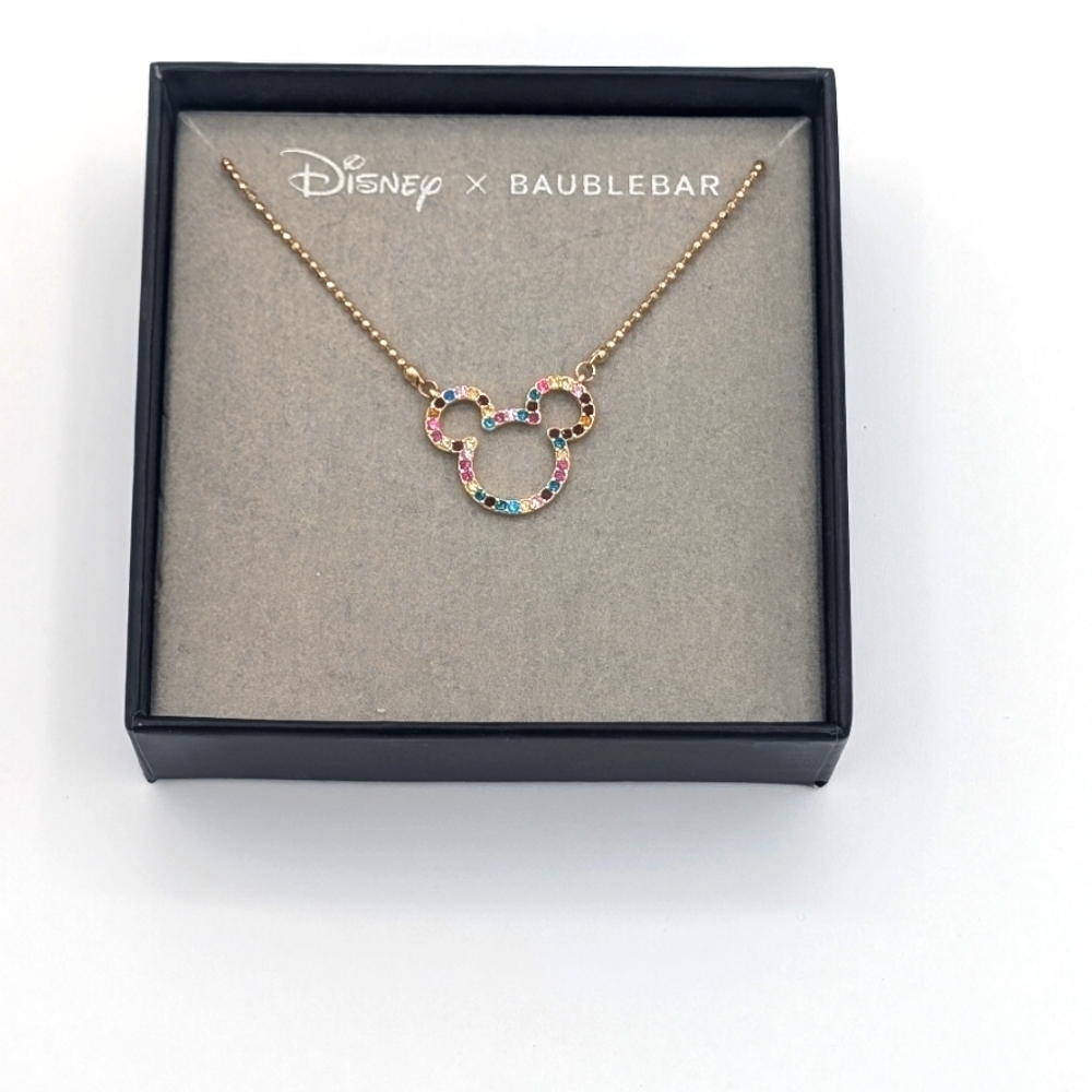 Disney x Baublebar Mickey Pastel gem Rainbow necklace
